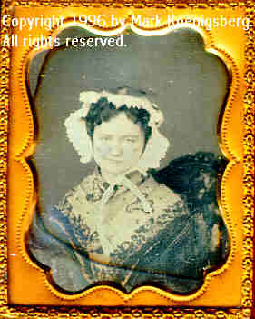 Ninth-plate daguerreotype of Woman in Bonnet and Glasses