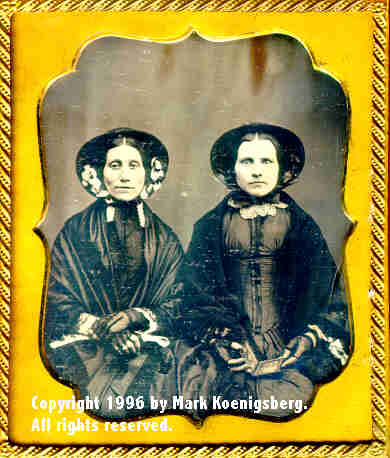 Sixth-plate daguerreotype of Two Women in Mourning Holding a sixth-plate daguerreotype