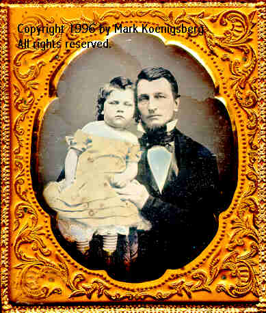Sixth-plate daguerreotype of Father and Daughter in Yellow