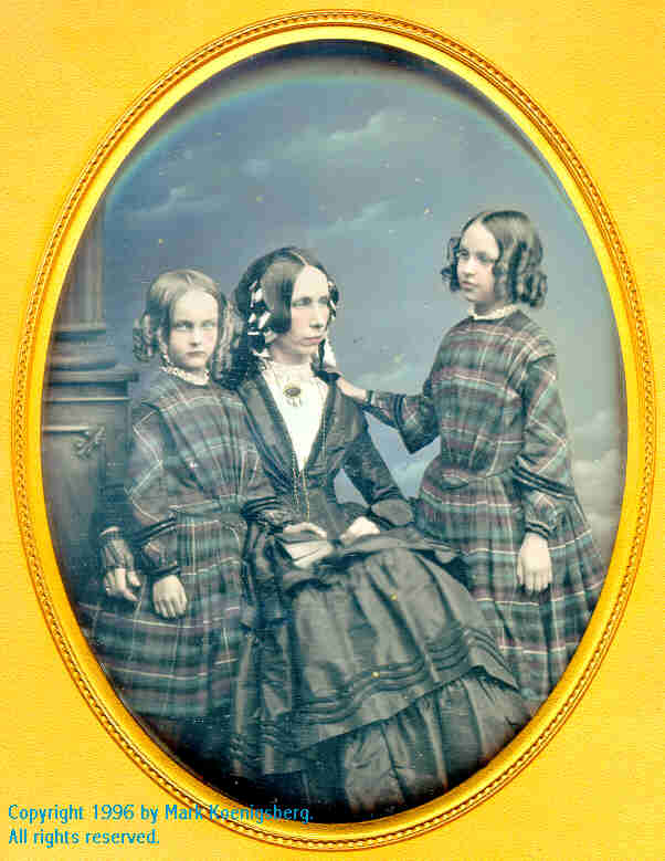 Half-plate daguerreotype of a Family of Three Taken by Lowe of Cheltenham