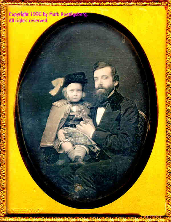 Half-plate daguerreotype of Father and Child in Yellow Taken by Williamson