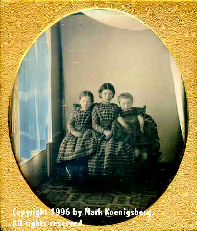 Sixth-plate daguerreotype of Three Children Near Window